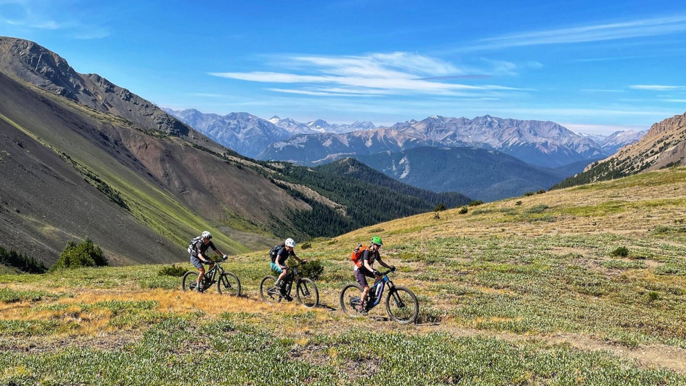 Women riding in a mountain bike camp in the Chilcotins