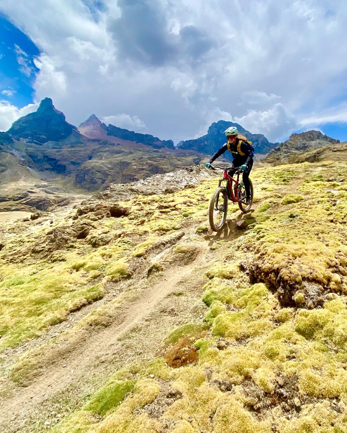 riding in the Andes mountains in peru
